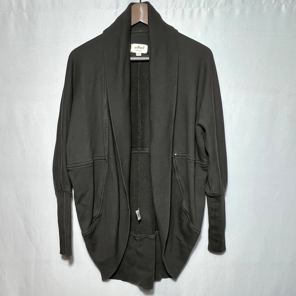 Wilfred Diderot Open-Front Cocoon Cardigan Dark Grey Size Small - Picture 3 of 9